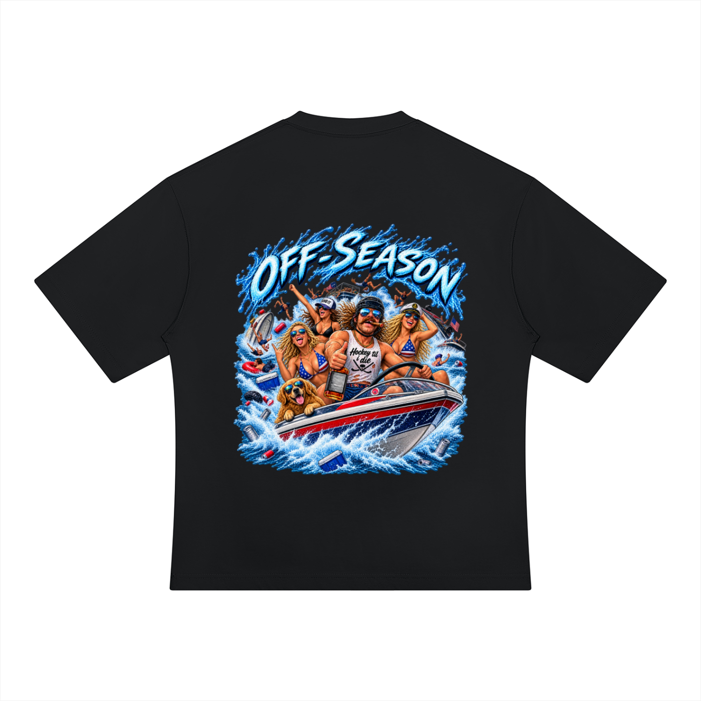 Off-Season Hockey Boating Oversized T-Shirt