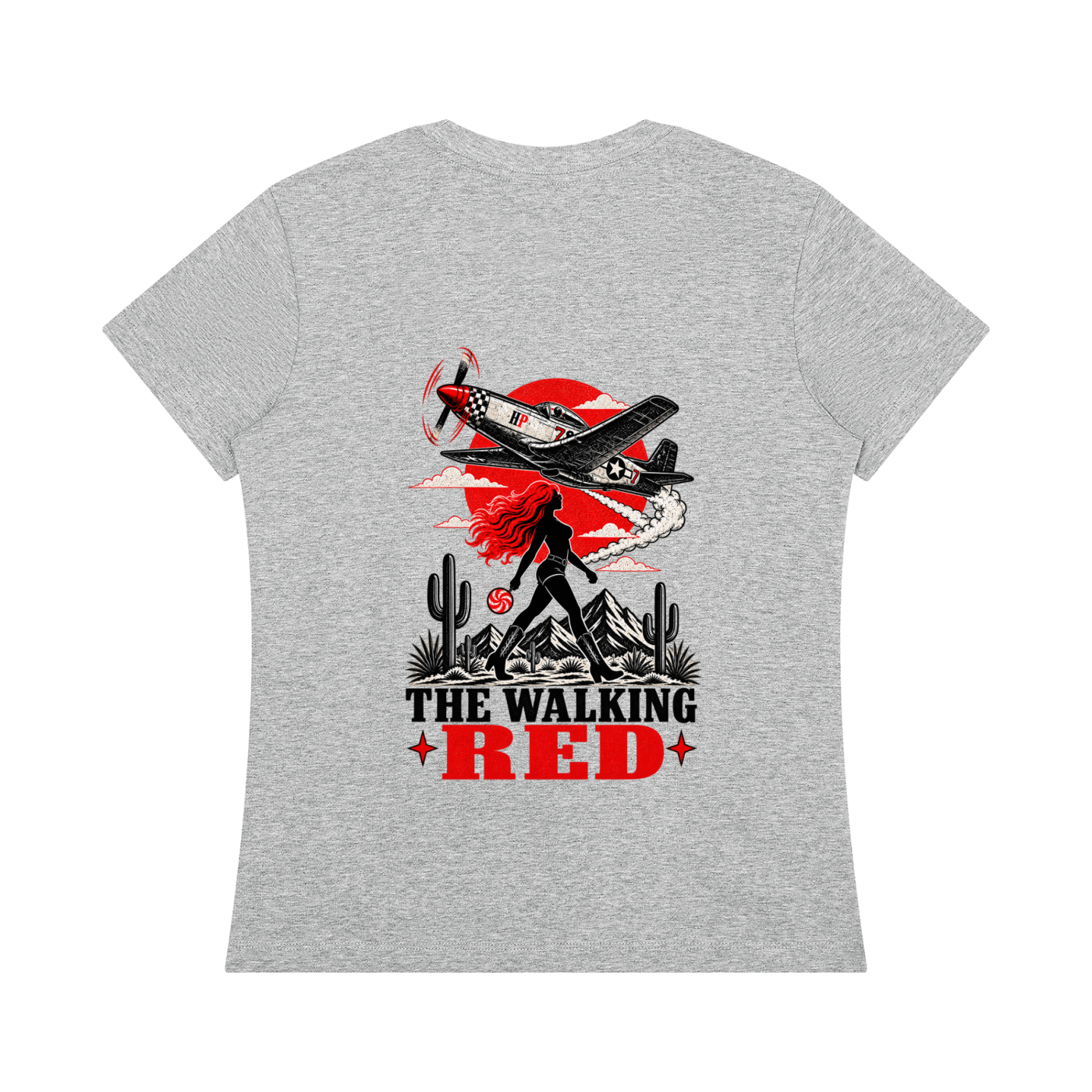 The Walking Red Fighter Jet Women's Crewneck T-Shirt