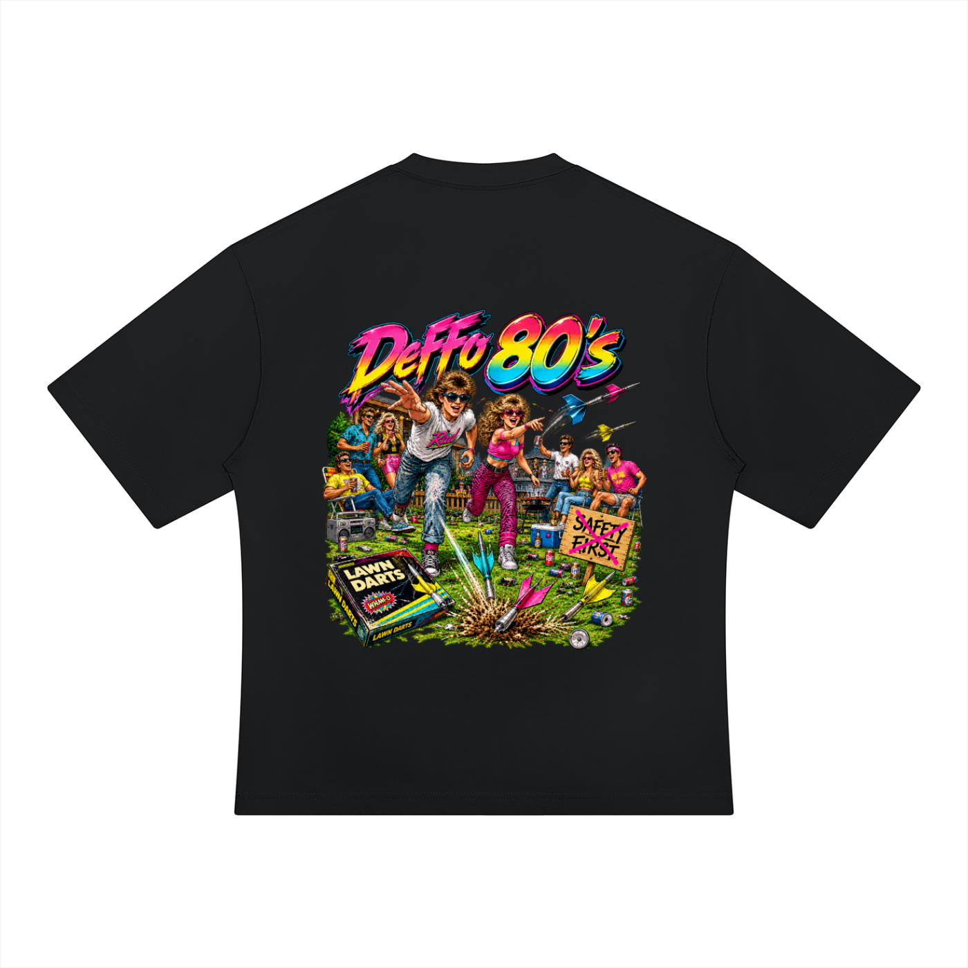 Deffo 80's Lawn Darts Oversized T-Shirt