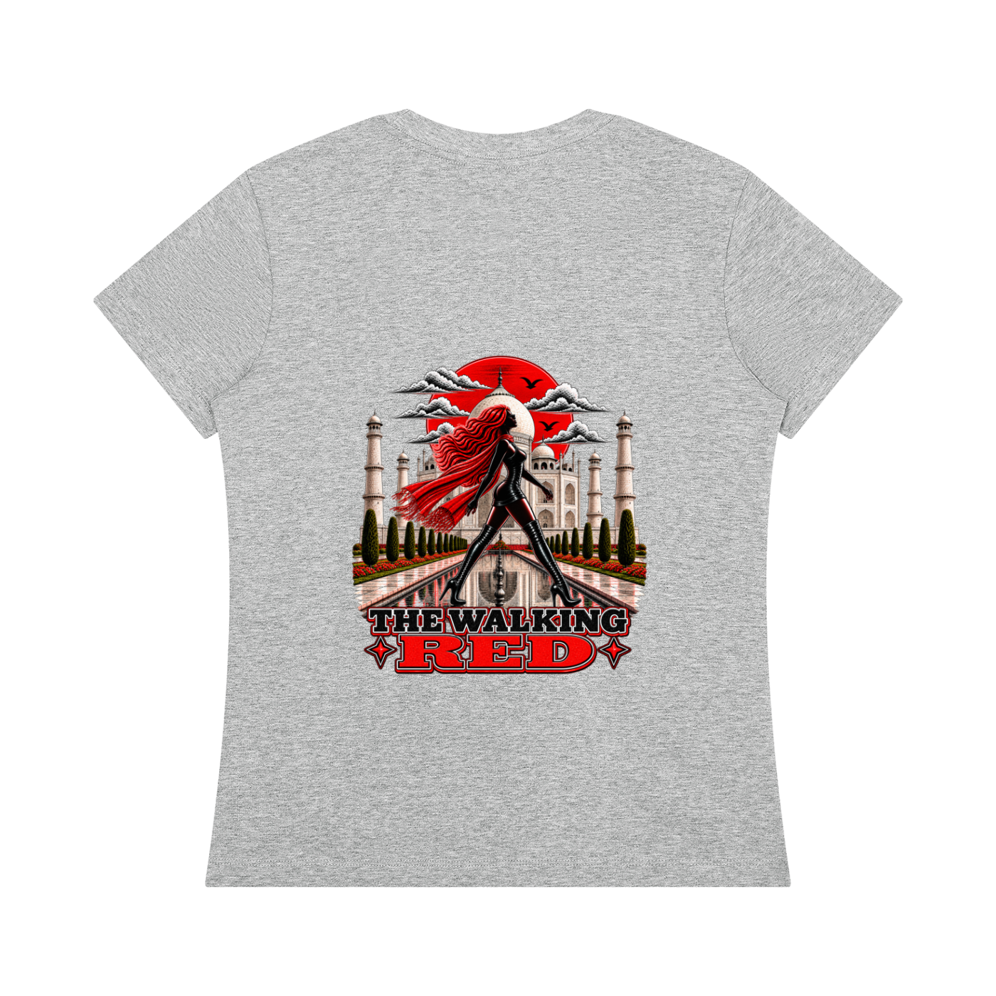 The Walking Red Taj Mahal Women's Crewneck T-Shirt