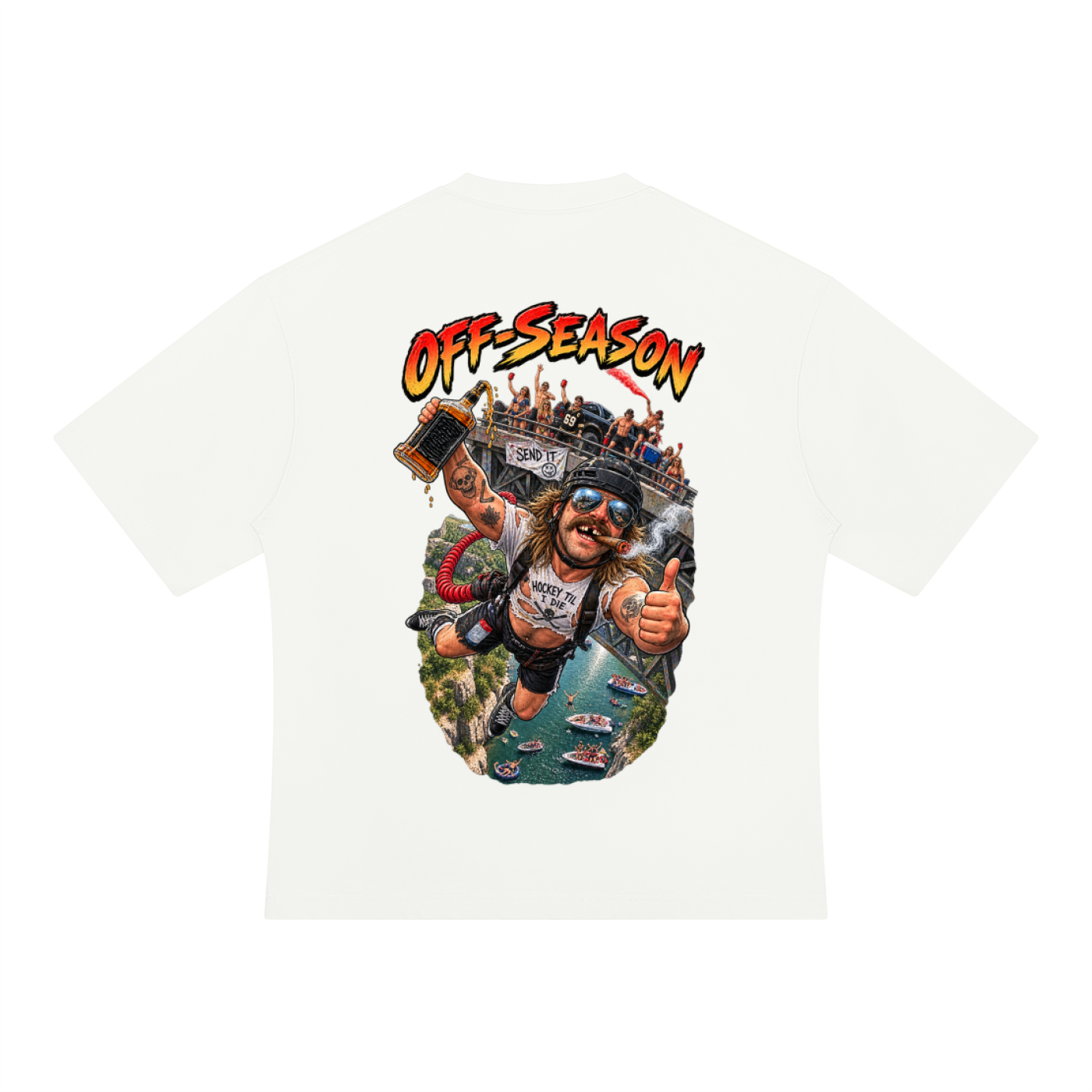 Off-Season Hockey Bungee Jumping Oversized T-Shirt