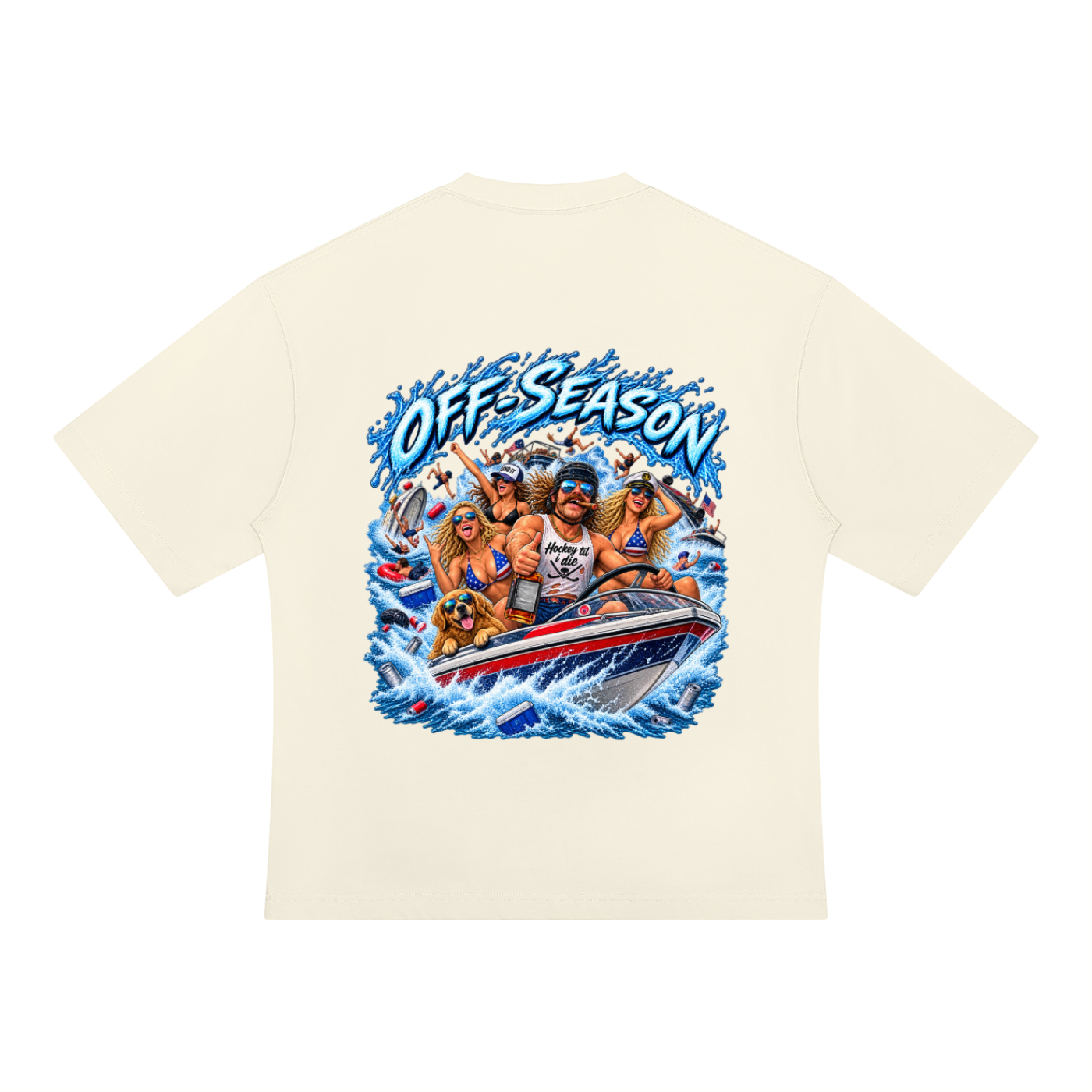 Off-Season Hockey Boating Oversized T-Shirt