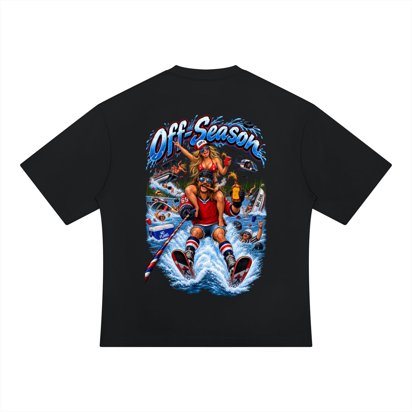 Off-Season Hockey Waterskiing Oversized T-Shirt