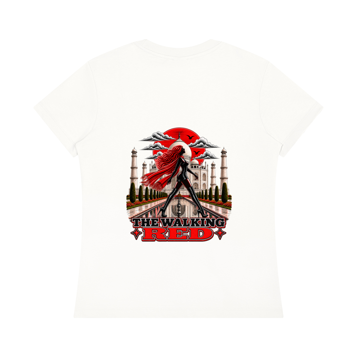 The Walking Red Taj Mahal Women's Crewneck T-Shirt