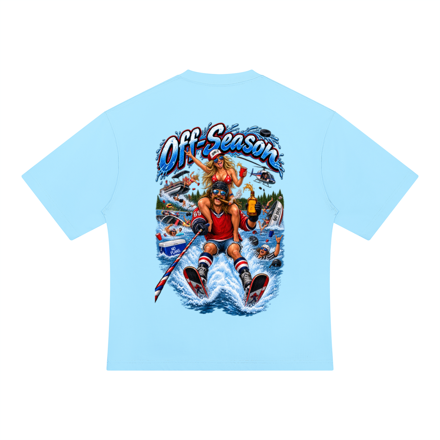 Off-Season Hockey Waterskiing Oversized T-Shirt