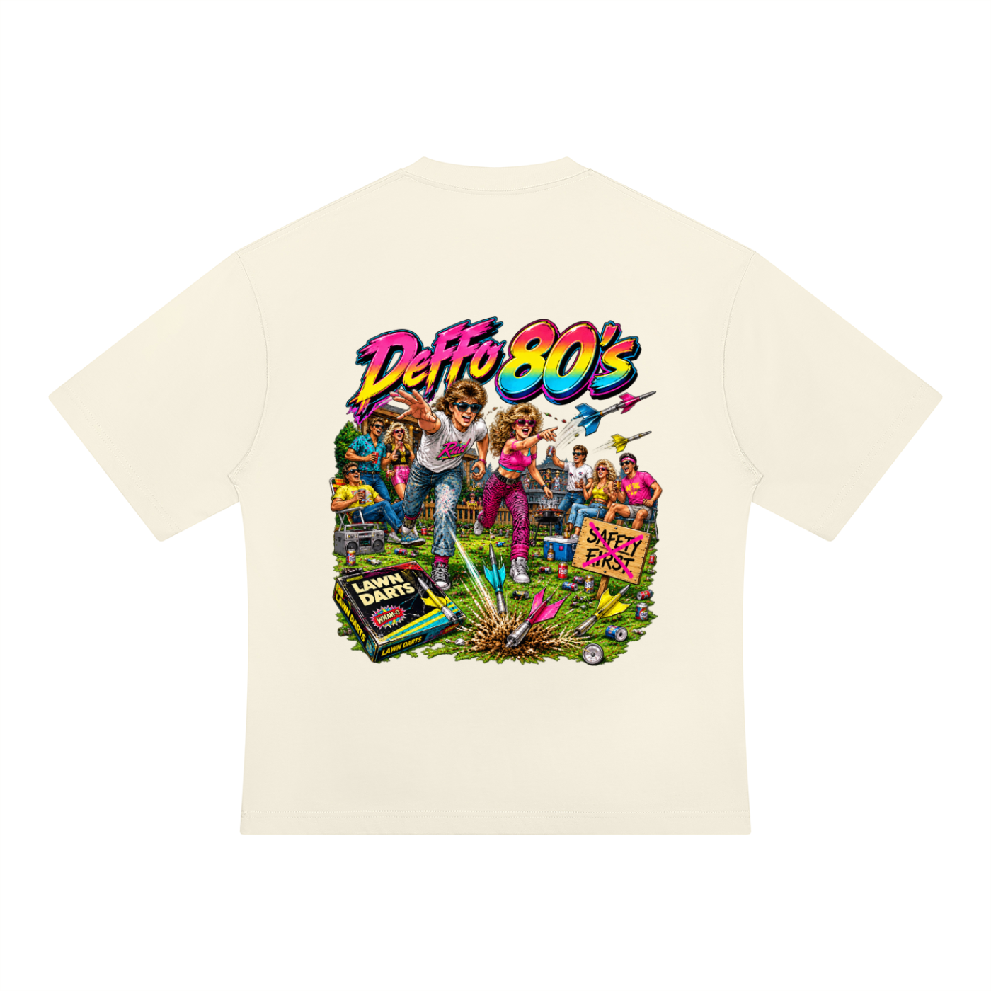 Deffo 80's Lawn Darts Oversized T-Shirt