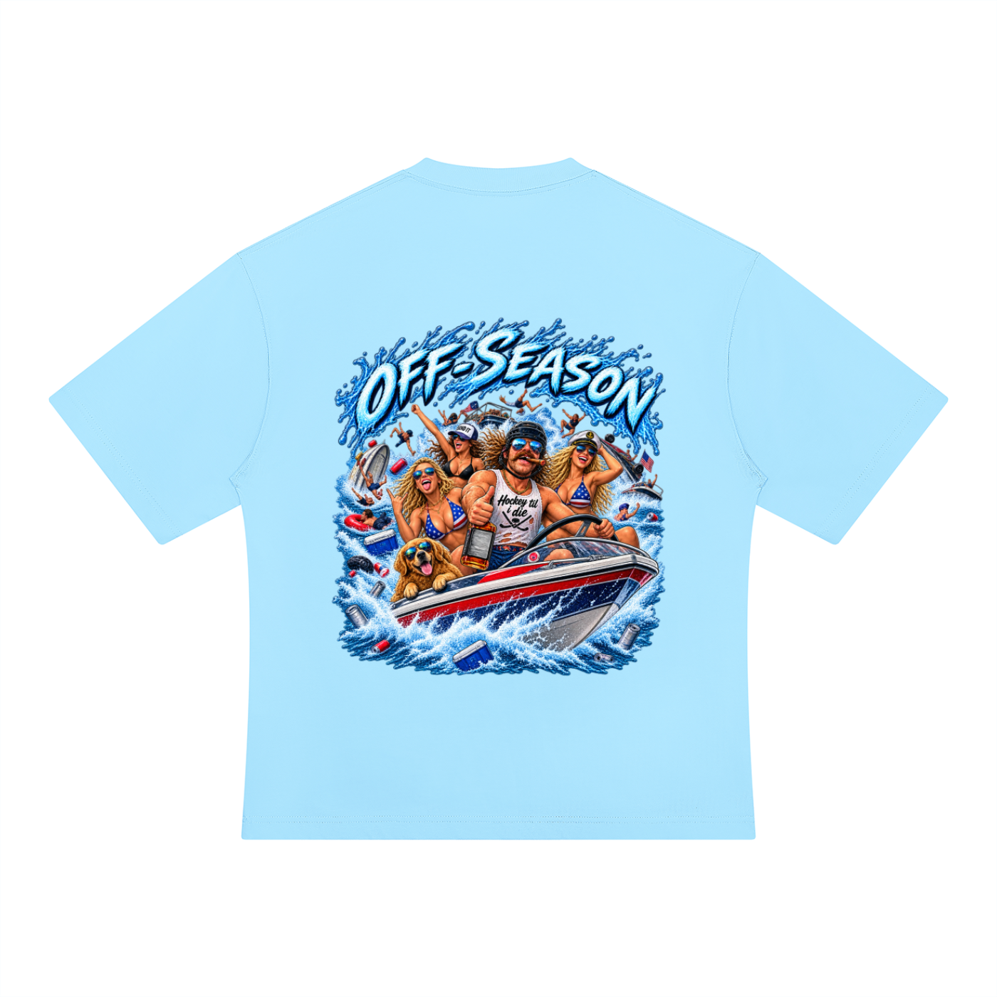 Off-Season Hockey Boating Oversized T-Shirt