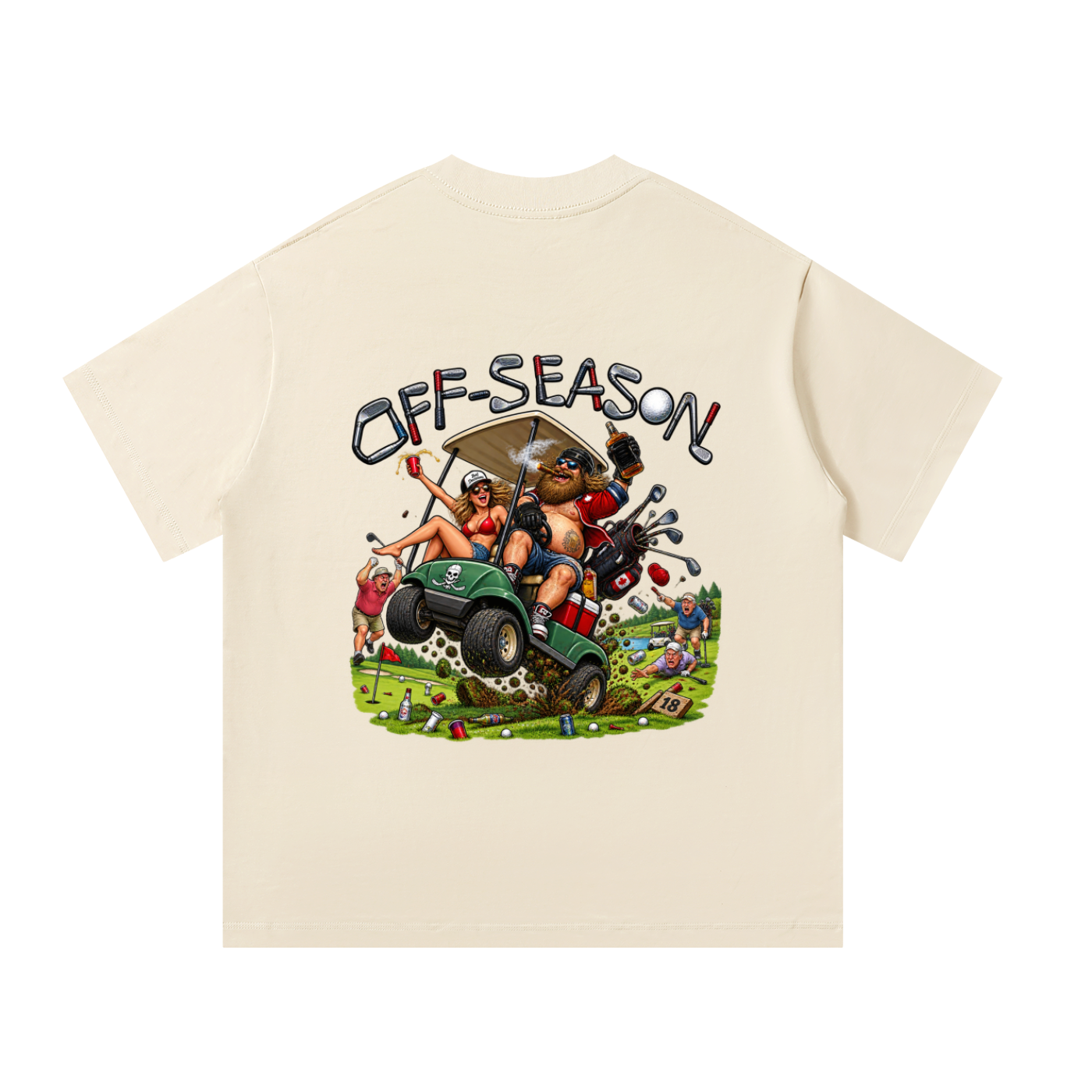Off-Season Hockey Golf Cart Oversized T-Shirt