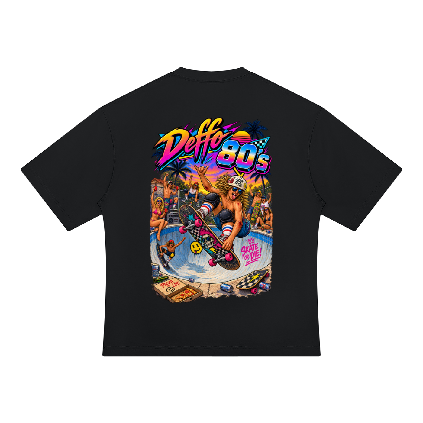 Deffo 80's Skate Or Die Oversized T-Shirt