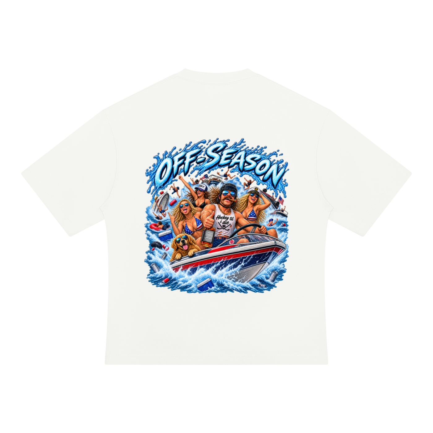 Off-Season Hockey Boating Oversized T-Shirt