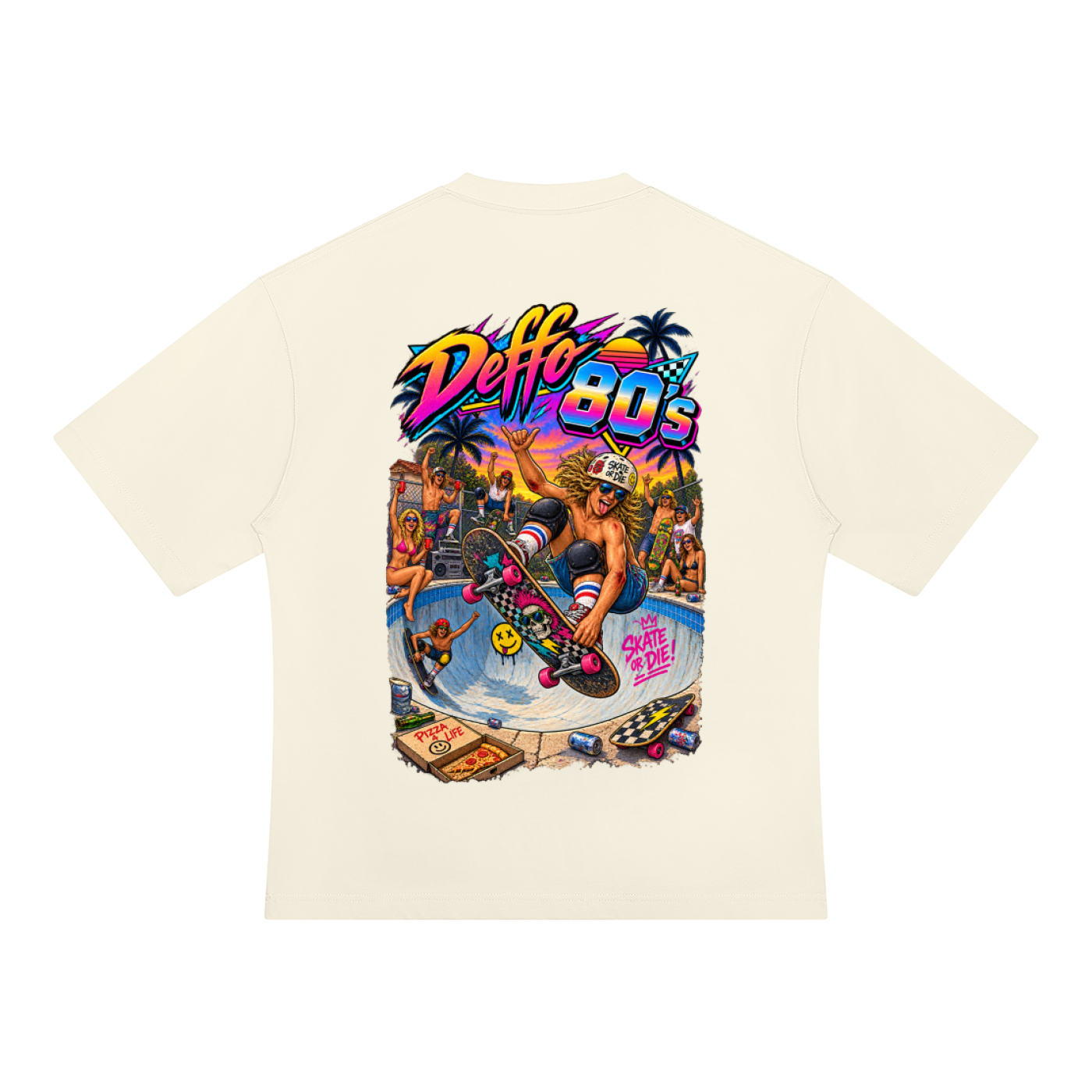 Deffo 80's Skate Or Die Oversized T-Shirt