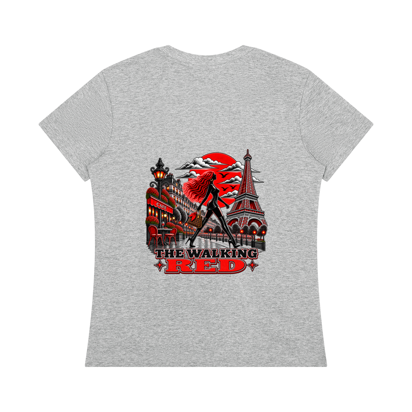 The Walking Red Paris Women's Crewneck T-Shirt