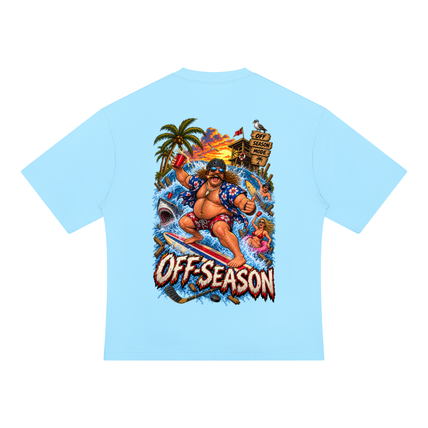 Off-Season Hockey Surfing Oversized T-Shirt