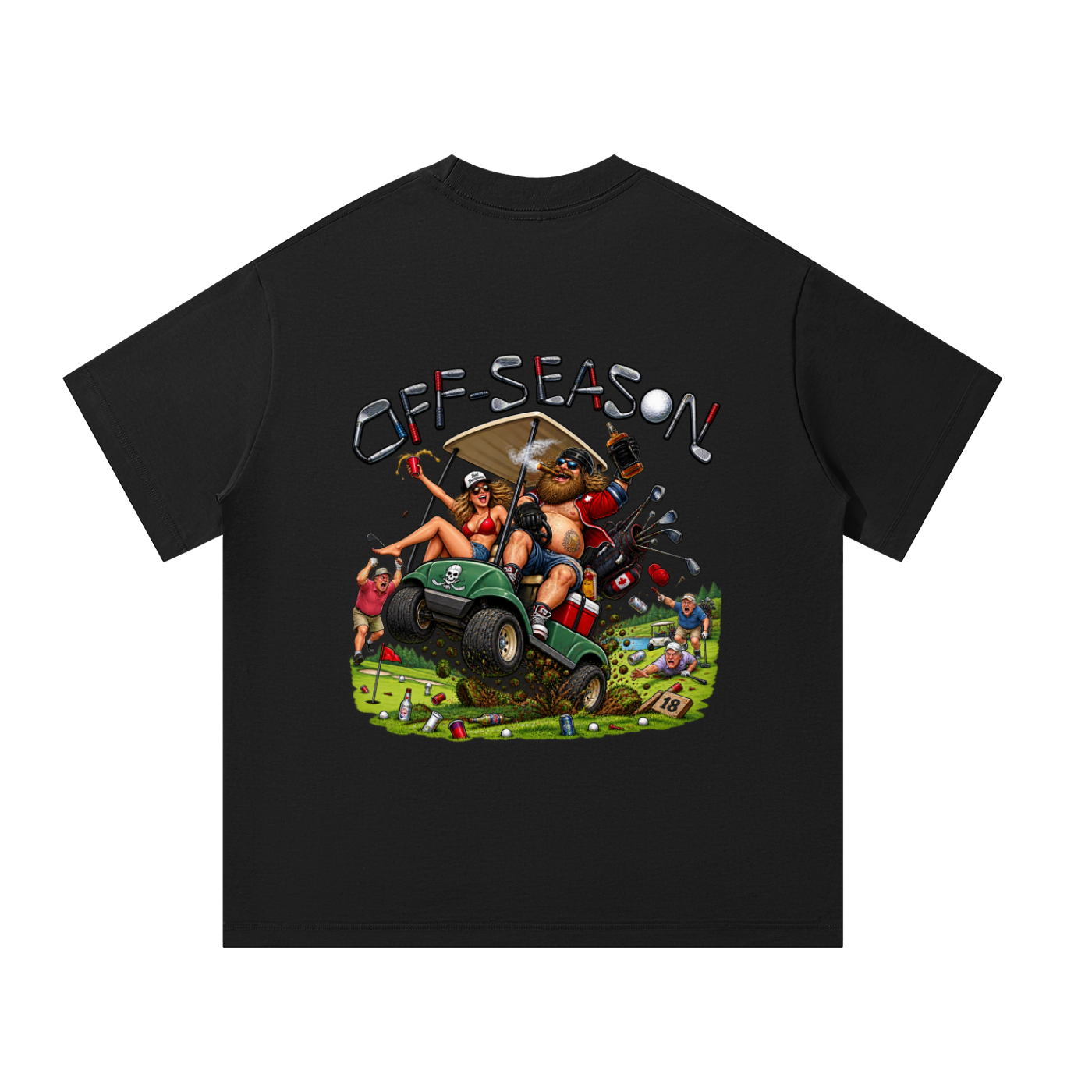 Off-Season Hockey Golf Cart Oversized T-Shirt