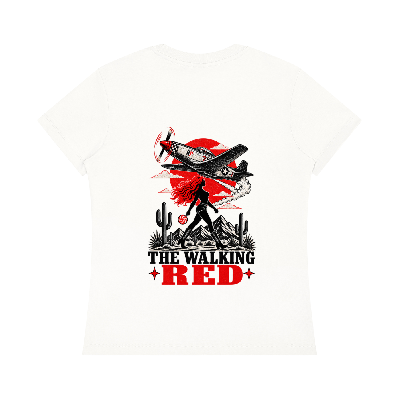 The Walking Red Fighter Jet Women's Crewneck T-Shirt