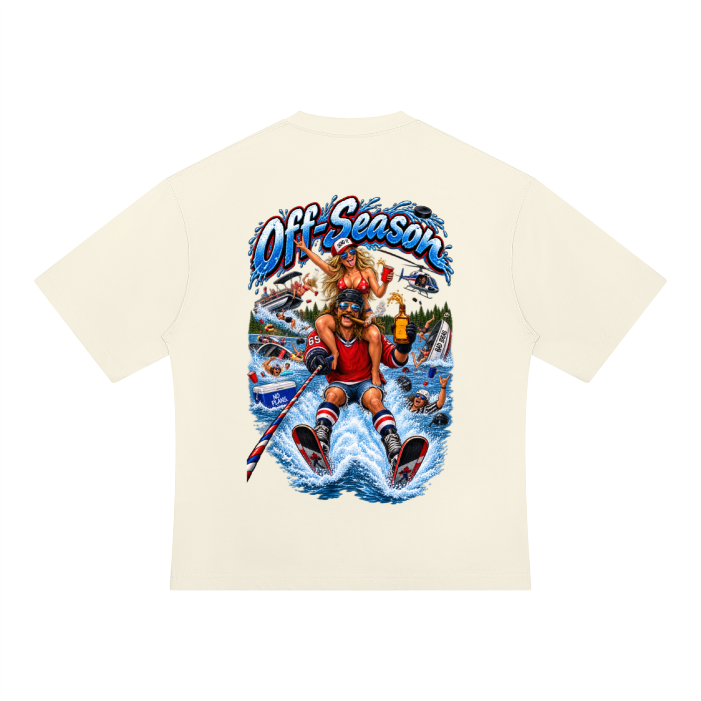 Off-Season Hockey Waterskiing Oversized T-Shirt