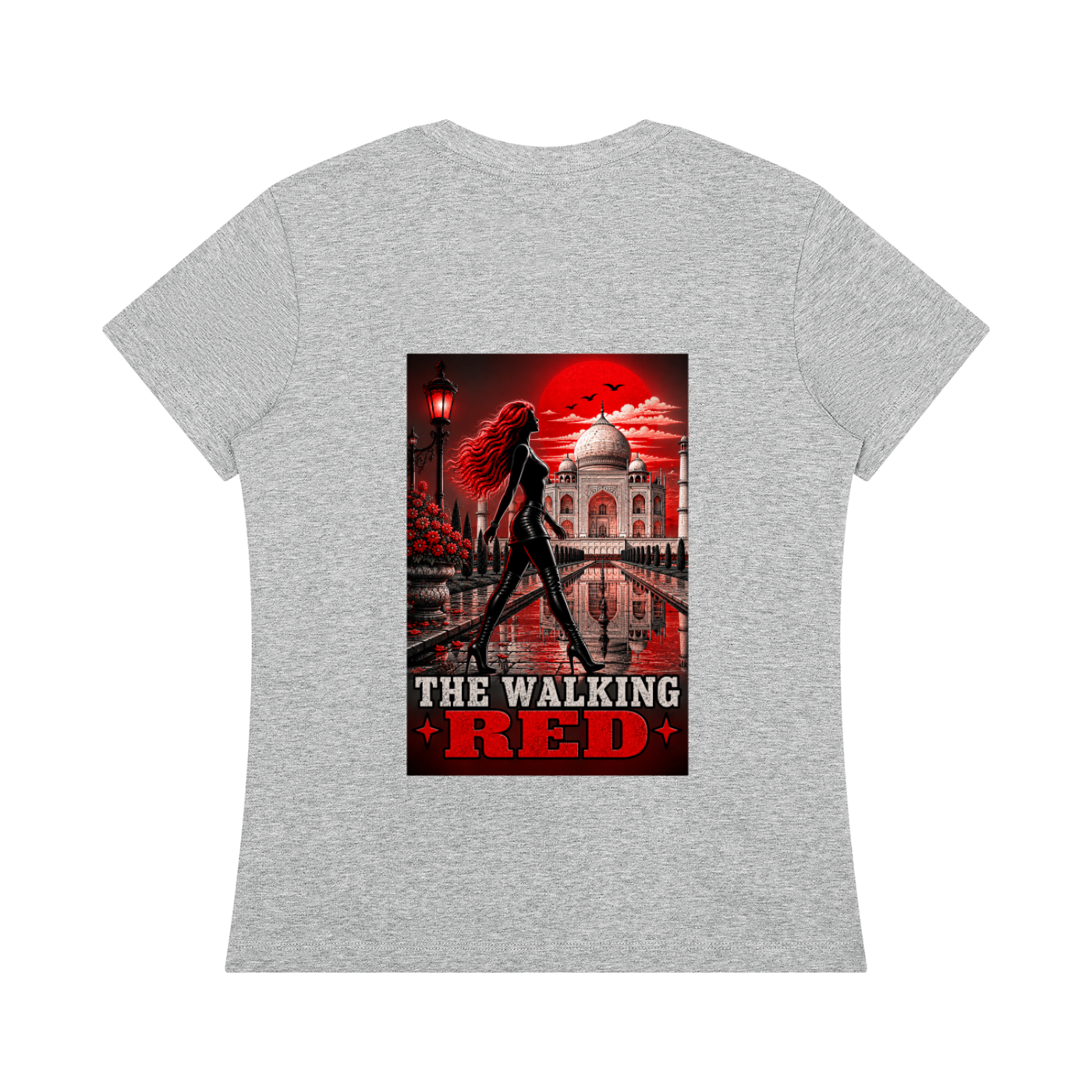 The Walking Red Taj Mahal Women's Crewneck T-Shirt